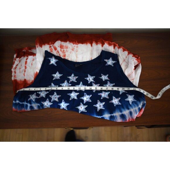 Free Size America USA Red White Blue Stars Stripe Tunic - Picture 8 of 9